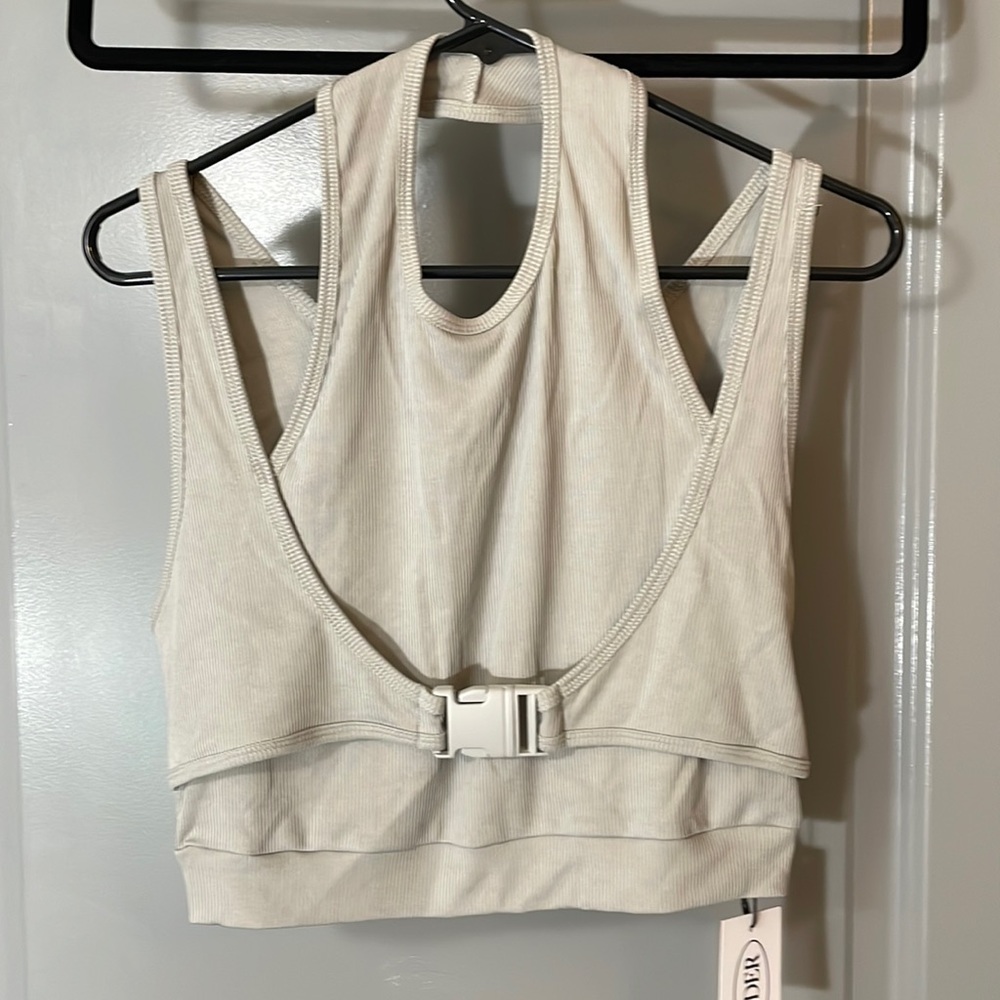 Grey tank/halter with buckle!